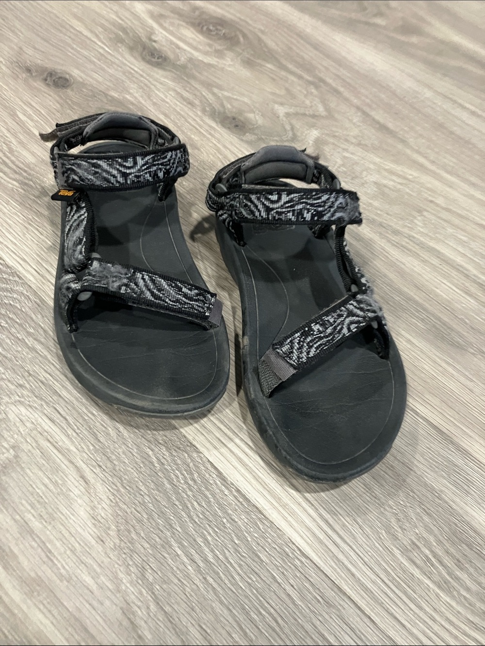 Teva Black & Gray Patterned Sport Sandals